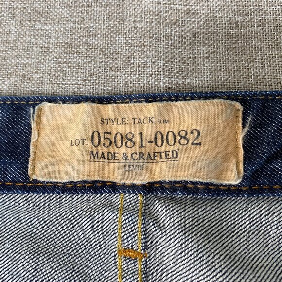 Levi's Made Crafted Tack Slim Denim Jeans Men's 29 Low Rise Blue-ish Black USA - Picture 4 of 16